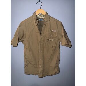 Columbia PHG Performance Hunting Gear Short Sleeve Button Up Shirt Khaki Men's S